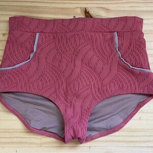 Seea Georgia High Waisted Bikini Bottom in Flamingo NWOT